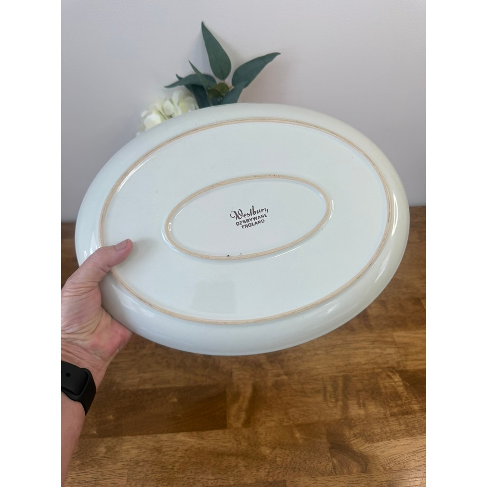 Vintage Westbury Denbyware Floral Oval‎ Serving Platter England MCM Retro Dining - Picture 6 of 7